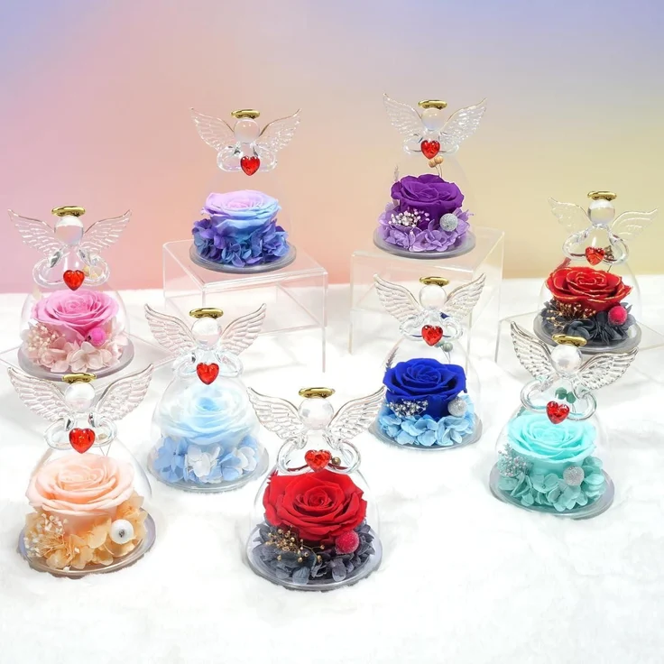 Ewige Rose Engel Mama Oma Forever Geschenk Glas Figur Blume Frauen Rose Garten – Bild 8