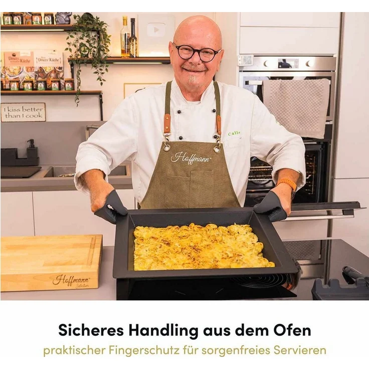Hoffmann Germany Topfhandschuhe Silikon Fingerschutz 2er-Set anthrazit – 230°C hitzebeständig, (Set, 2-tlg, 2x Fingerschutz), spülmaschinenfest, lebensmittelecht, Backplatten & Töpfe – Bild 3