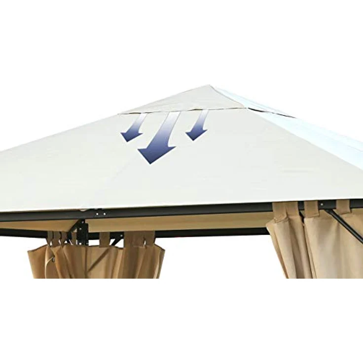 QUICK STAR Ersatzdach 3x3m für Stil Pavillon, sandfarbig, wasserabweisend, 95% Polyester – Bild 5