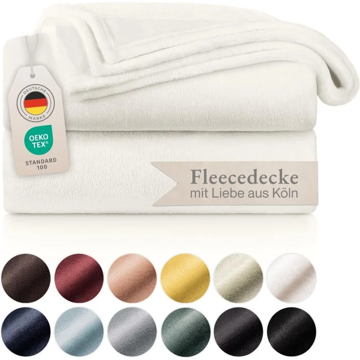 Wohndecke Kuschelige Fleecedecke, Oeko-Tex zertifizierte Decke, Blumtal – Bild 1