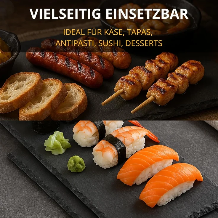 Thiru Servierplatte - Tapas & Friends - Naturschiefer, (4-tlg) – Bild 5