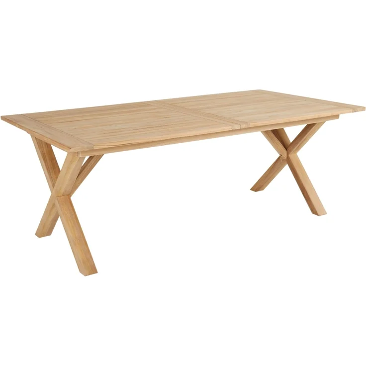 Gartenesstisch Brutus aus Teakholz, modern und ausziehbar, natur, 200–265x100 cm, für 6–8 Personen – Bild 1