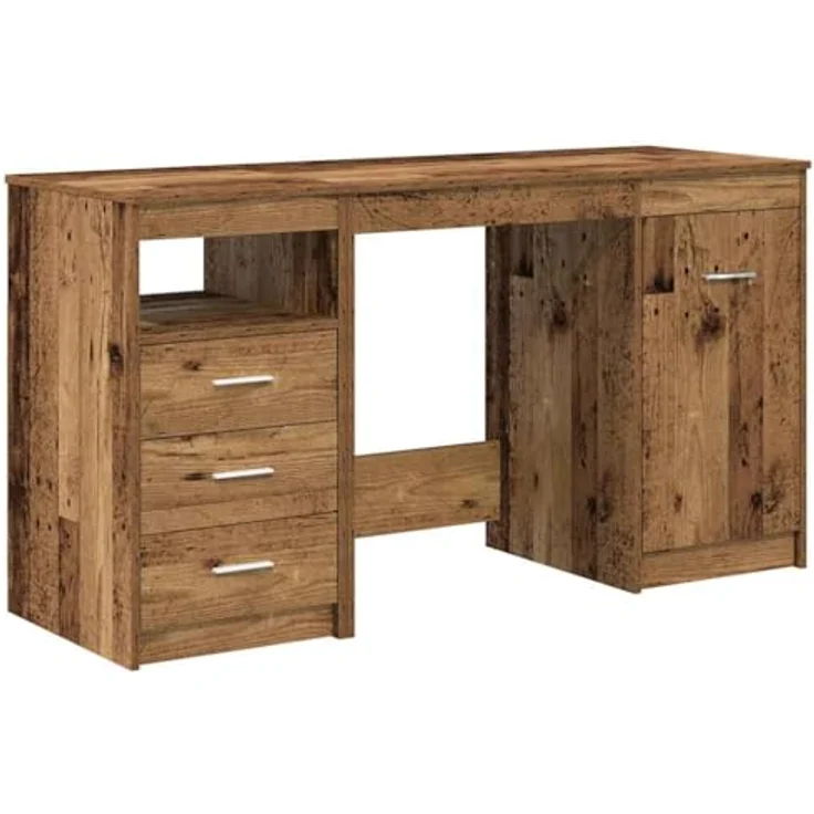vidaXL Schreibtisch mit Unterschrank Altholz Holzwerkstoff 3328551 – Bild 5