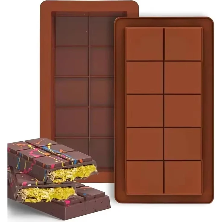 Montegoni Schokoladenform 2er-Set Dubai Silikonform für Schokoriegel & Pralinen PH010, Lebensmittelechtes Material, Antihaft-Beschichtung – Bild 1