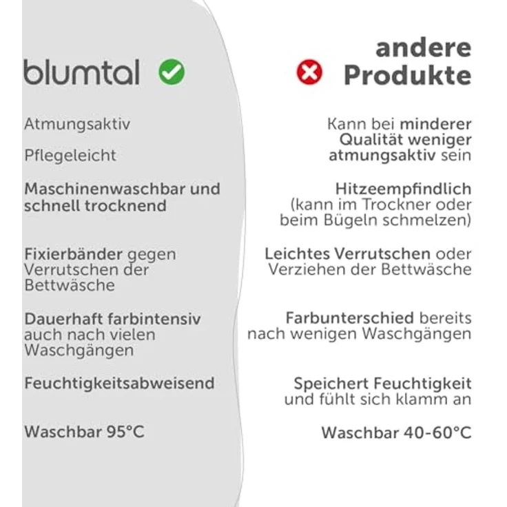 Blumtal Bettwäsche Oeko-TEX zertifizierte Mikrofaser Bettwäsche pflegeleicht & faltenfrei, Mikrofaser, Bettbezüge aus Atmungsaktivem Mikrofaser – Bild 6