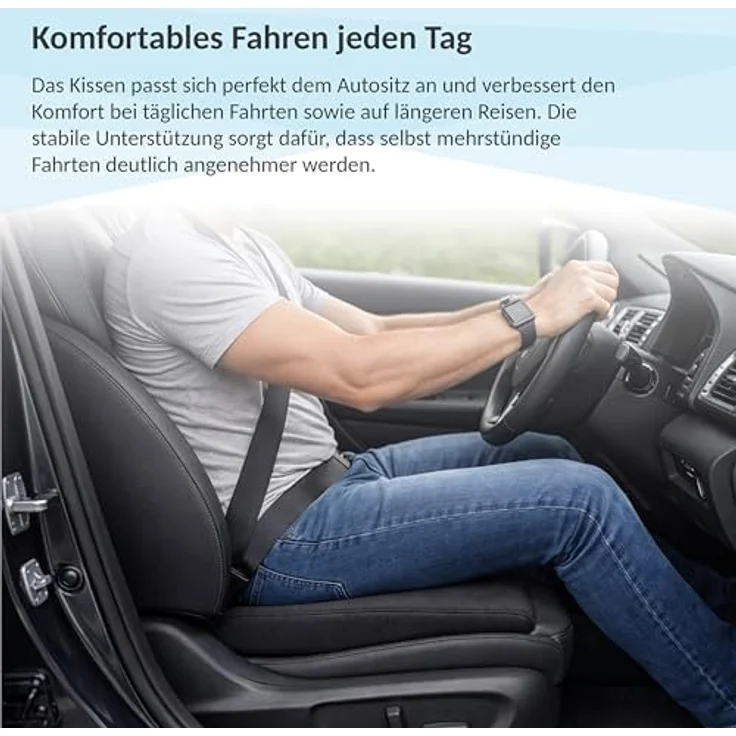 POKAR Keilkissen Stuhl Sitzkeil Ergonomisches Sitzkeilkissen Bürostuhl Kissen Orthopädisch Keilkissen Autositz Schaumstoff, Grau, 38 x 38 x 8/2 cm – Bild 7