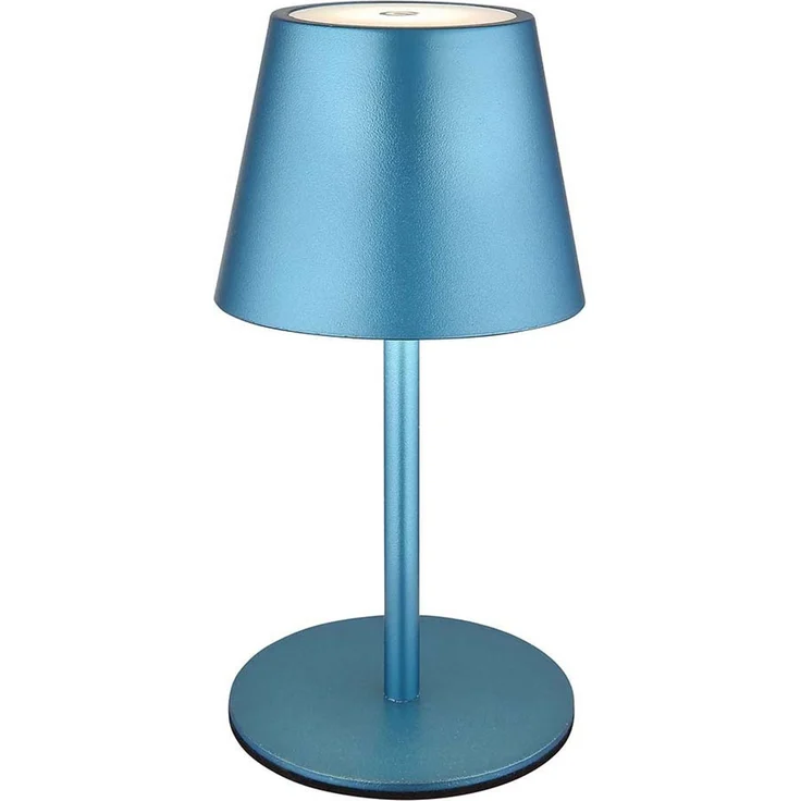 LED Tischlampe, blau, Akku, Touchdimmer, Flaschenaufsatz – Bild 8