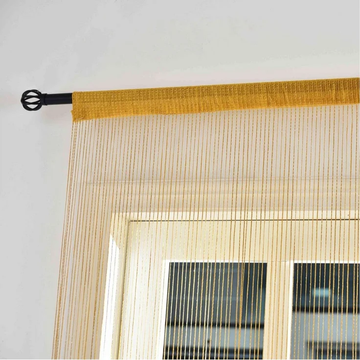 Gardinenbox Gardine, Stangendurchzug, Fadengardine Lurex Tunneldurchzug 20305N – Bild 1
