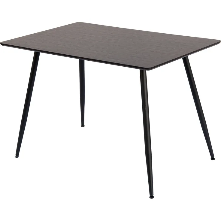 Esstisch Tischplatte mit Holzmaserung Küchentisch Esszimmertisch Speisetisch Tisch Esszimmer Küche 115x75 MDF Metallrahmen Dunkelbraun