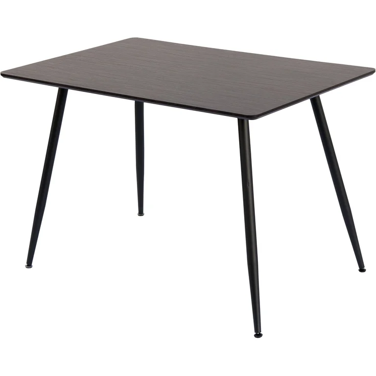 Esstisch Tischplatte mit Holzmaserung Küchentisch Esszimmertisch Speisetisch Tisch Esszimmer Küche 115x75 MDF Metallrahmen Dunkelbraun – Bild 1