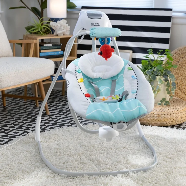 Baby Einstein Ocean Explorers Musikalische kompakte Babyschaukel, Vibrierend, Mehrere Richtungen, Grau, Unisex, 0-9 Monate – Bild 15