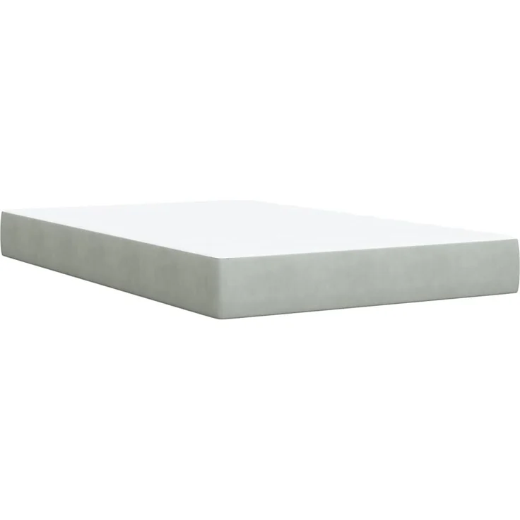 vidaXL Boxspringbett mit Matratze Hellgrau 120x200 cm Samt 3288576 – Bild 8