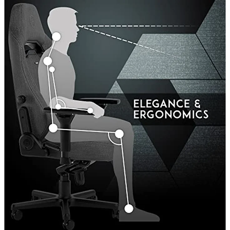 noblechairs HERO ST TX Gaming Stuhl, ergonomischer Bürostuhl mit atmungsaktivem Stoff und Kaltschaumpolsterung, anthrazit, bis 150 kg belastbar, 60-mm-Rollen – Bild 5
