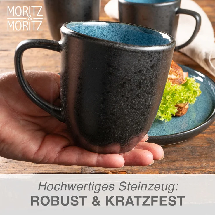 Moritz & Moritz ORGANIC 6 tlg. reaktiv blau Tassen Set – Bild 6