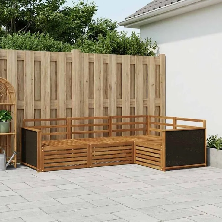vidaXL Outdoor-Sofagarnitur 4 pcs Natur 247,5 x 168,5 x 73 cm 3383282