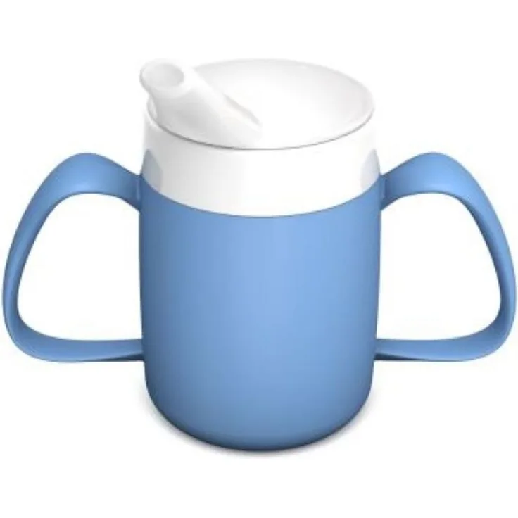 Ornamin Schnabelbecher ORNAMIN 2-Henkel-Becher mit Trink-Trick mit Schnabelaufsatz, Qualitätskunststoff, Trinkhilfe I Spezial-Becher I bruchstabil I BPA-frei I Made in Germany