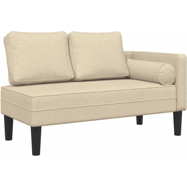 vidaXL Chaiselongue mit Kissen, Creme Stoff, 16,5 x 62 x 57,5 cm – Bild 2