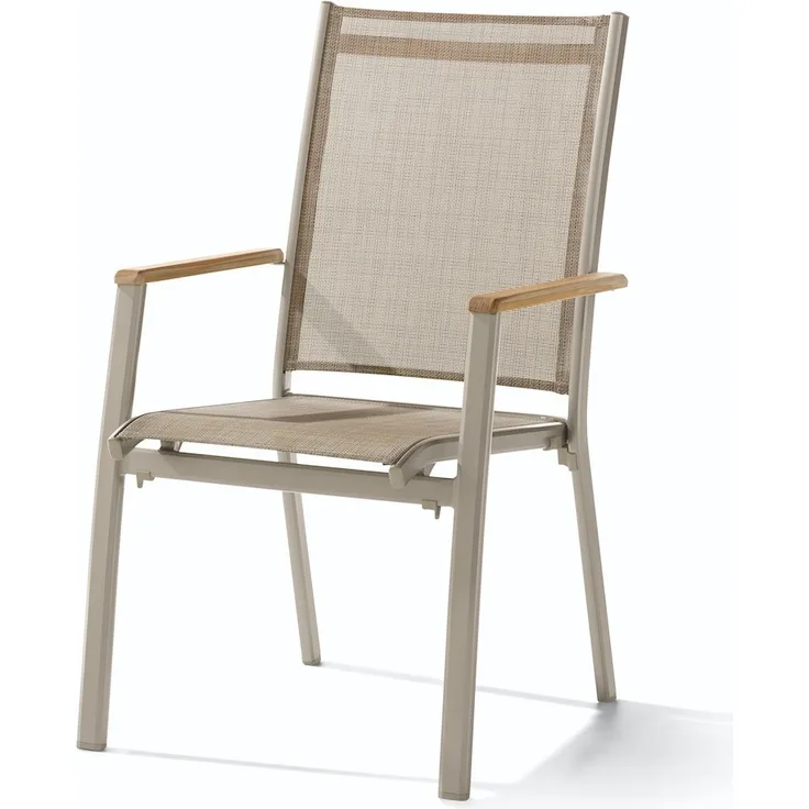 Sieger Cadiz Stapelsessel stapelbar, Aluminium Champagner 59 x 98 x 68 cm