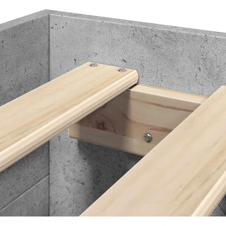 vidaXL Bettgestell mit Stauraum Betongrau 80 x 200 cm Holzwerkstoff 3429690 – Bild 8