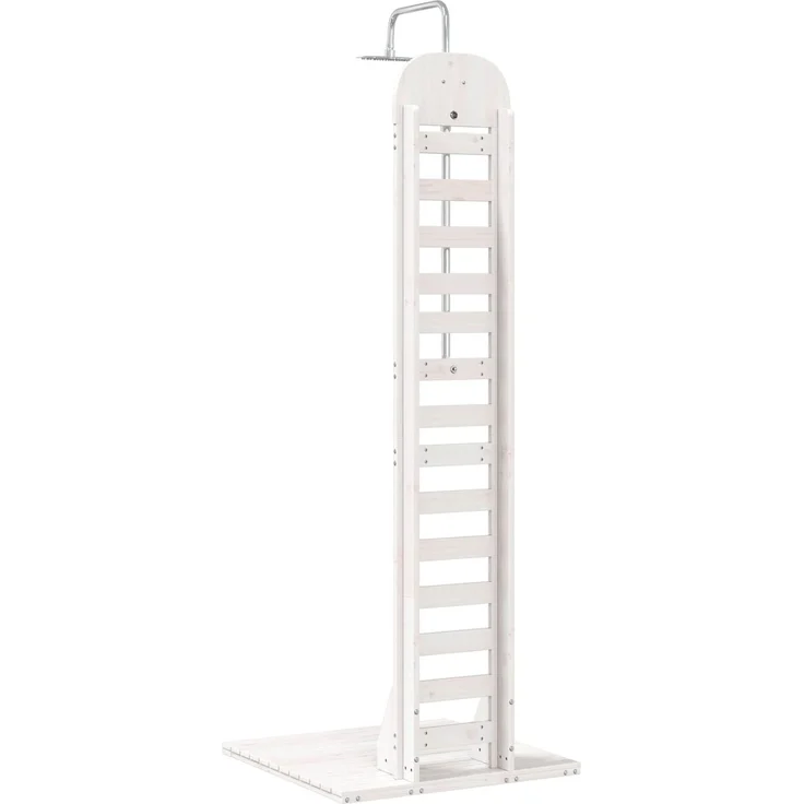 vidaXL Gartendusche 223 cm Massivholz Kiefer und Edelstahl Weiß 886329 – Bild 6