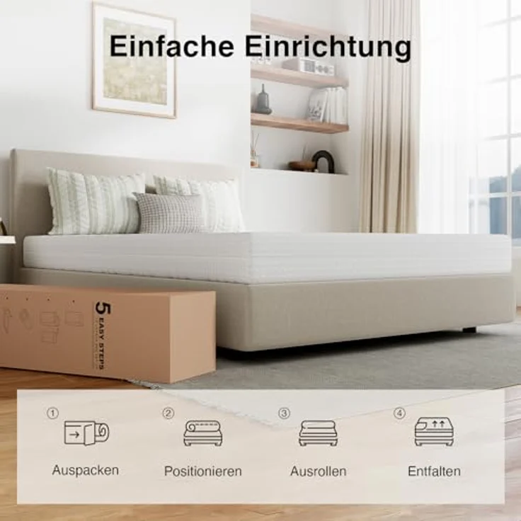 Novilla Matratze H3/H4 7-Zonen Kaltschaummatratze 120x200 | Verschiedene Größen & Höhen | Atmungsaktiver Bezug bei 60° Waschbar | Öko-Tex & CertiPUR-US Zertifiziert | Rollmatratze 18 cm – Bild 7