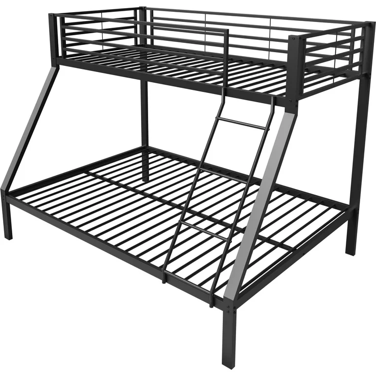 Etagenbett 90/140x200 cm aus Metall in Schwarz mit flexibel montierbarer Leiter – Ohne Matratze – Bild 8