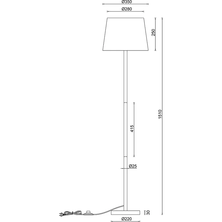 Stehleuchte, silber, Textil weiß, H 151 cm – Bild 10
