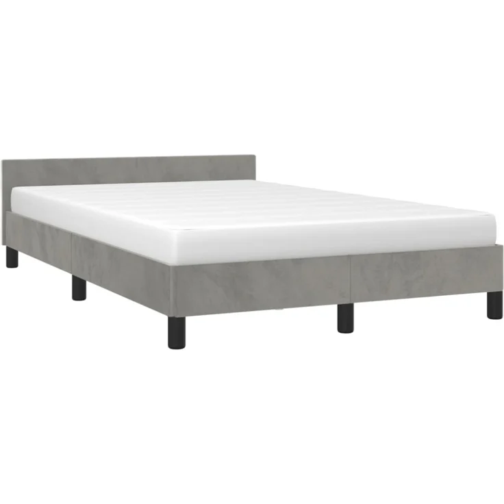 vidaXL Bettgestell ohne Matratze Hellgrau 120x190 cm Samt 379547 – Bild 7