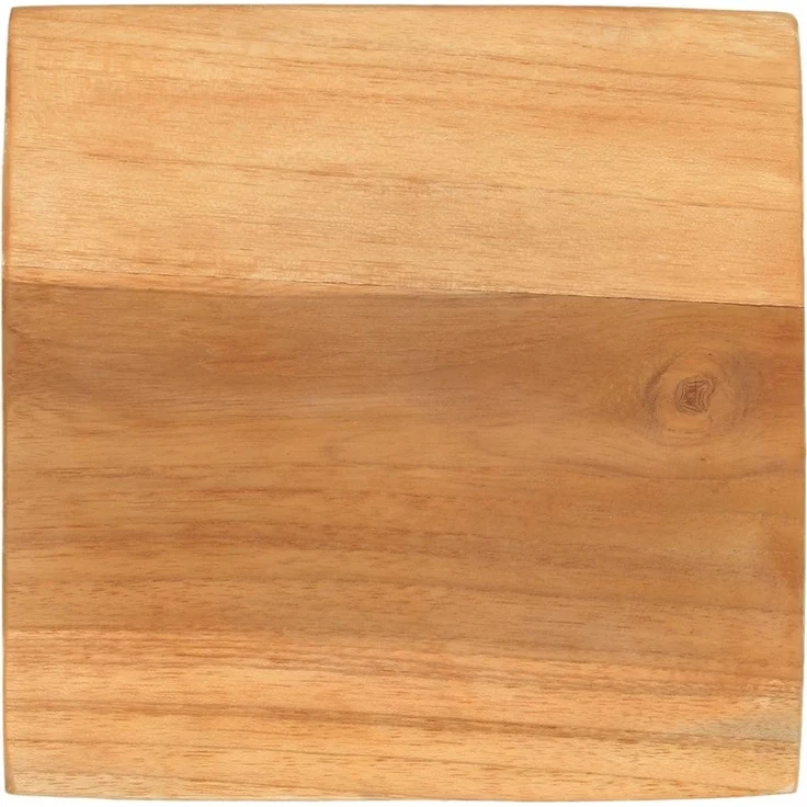 Spetebo Blumenständer Teak Blumenteller klein natur eckig - 15 cm (Packung, 1 St, mit 4 Füßen), Mini Holz Pflanzenhocker – Bild 3