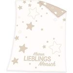Babydecke Kleiner Lieblingsmensch, Baby Best, mit Schriftzug und Sternen, Kuscheldecke