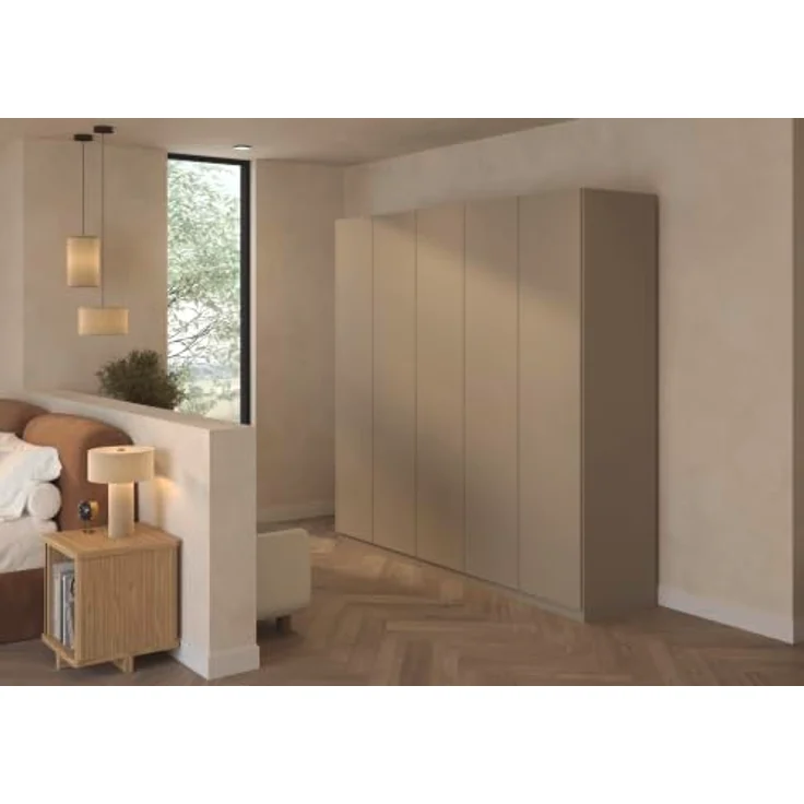 Rauch Möbel LUNIK, Kleiderschrank, Farbe Fango, Breite 226 cm | Schrank mit patentiertem Schnellmontagesystem, 5-türig, Push-to-open-Funktion, Zubehör Comfort, Schlafzimmer, Garderobe – Bild 2