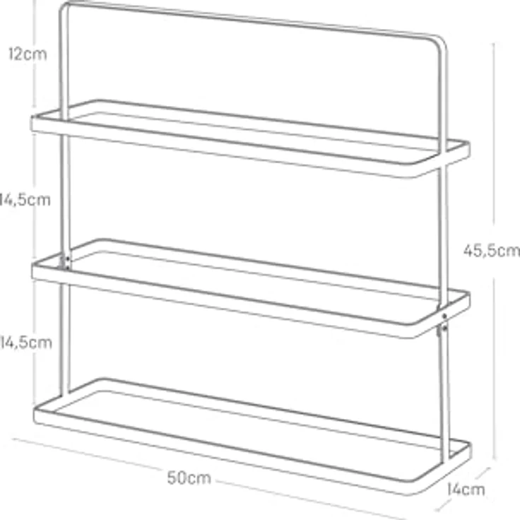 Yamazaki 2480 TOWER Schuhregal L, weiß, Stahl, kompakt für bis zu 9 Paar Schuhe, 50 x 14 x 45,5 cm (LxBxH) – Bild 5