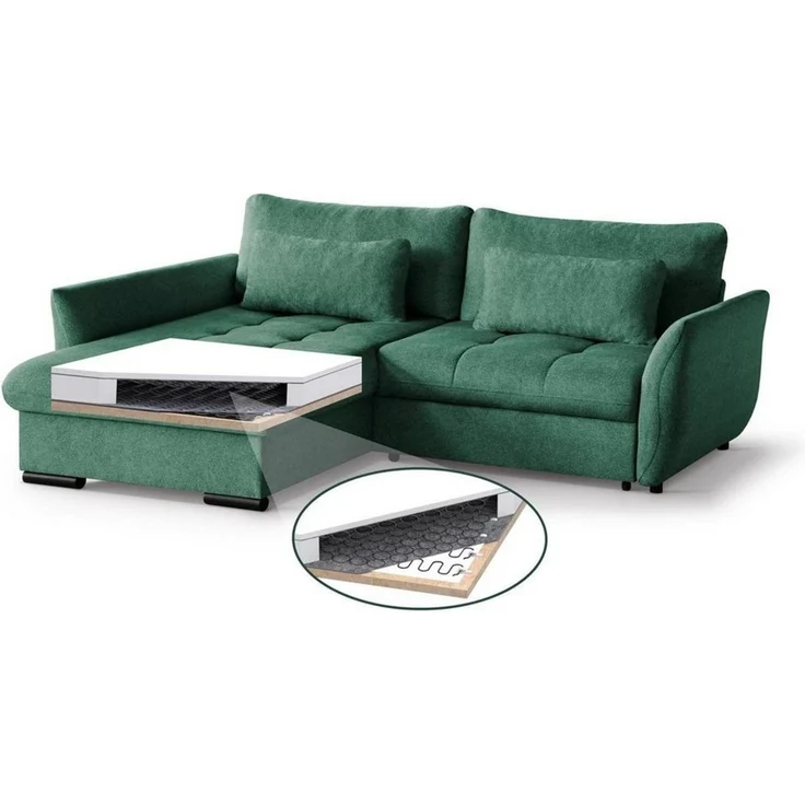 Beautysofa Ecksofa Caro, Lieferung beinhaltet die Einbringung in die Wohnung, 240 cm Corner Sofa, stilvoll Wohnzimmerecke – Bild 2