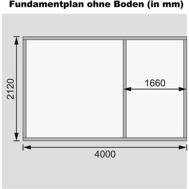 Karibu Zweiraum - Gartenhaus Mühlentrup 1 naturbelassen 404x217cm 19mm – Bild 3