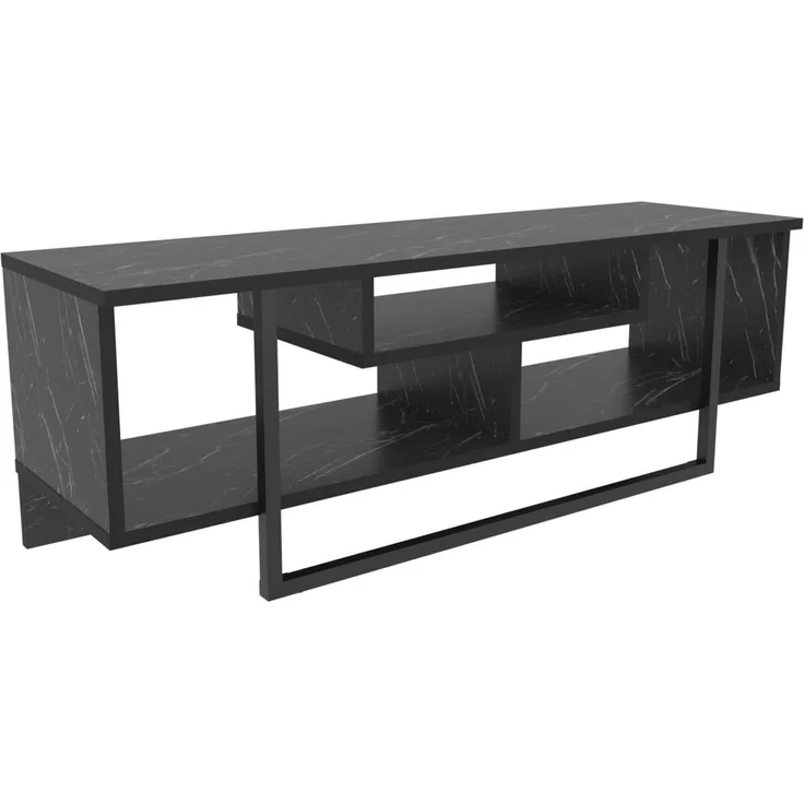 Hanah Home Stylish Black TV Stand, 120 x 35.2 x 40.2 cm | 100% Melamine Coated Particle Board, 18 mm Thick | Modern Design for Living Room & Entertainment Spaces – Bild 5