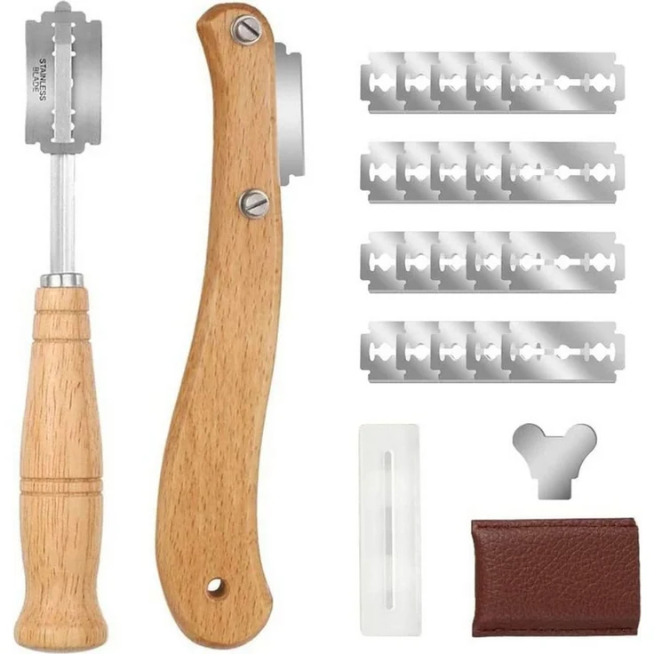 FELIXLEO Brotmesser Bäckermesser Brot Scoring Tool Set Teigmesser mit 20 Rasierklingen – Bild 1