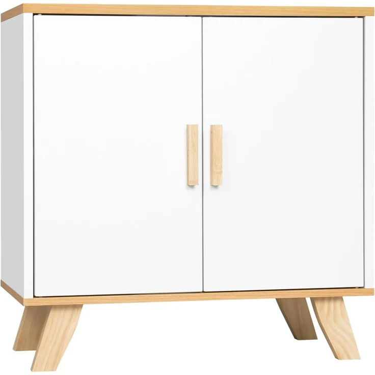 EUGAD Waschbeckenunterschrank (1-St) Badezimmerschrank mit 2 Türe Weiß – Bild 1
