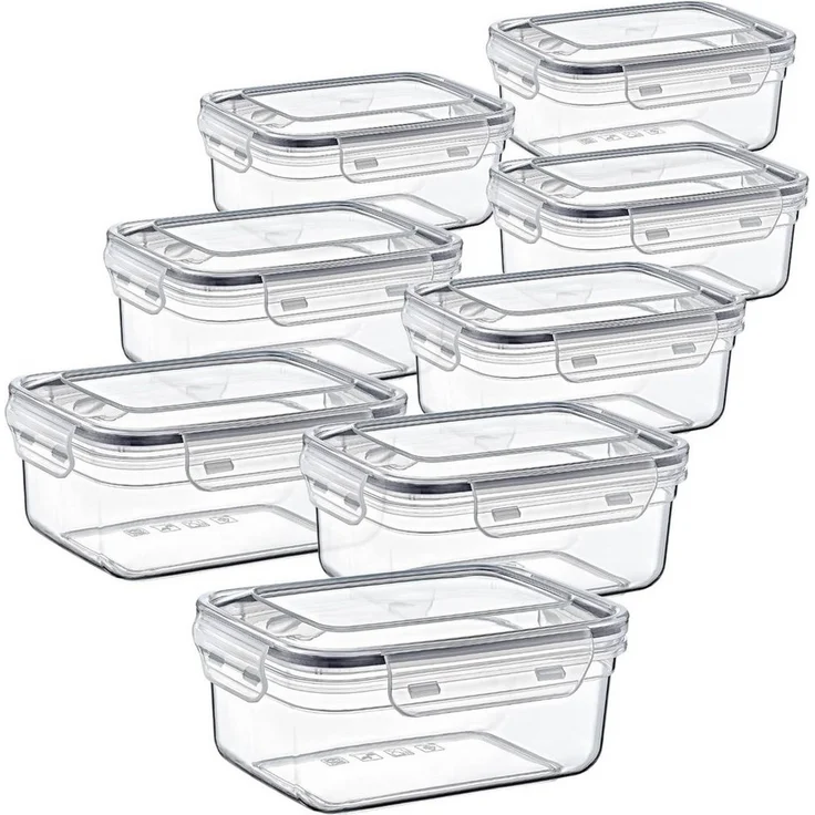 Centi Frischhaltedose Bremen 0,4 L Frischhaltedosen, Kunststoff, (8er-Set), mit Clipverschluss – Bild 1