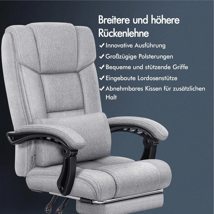 ALFORDSON Bürostuhl Schreibtischstuhl Lendenwirbelstütze High Back Chair – Bild 4