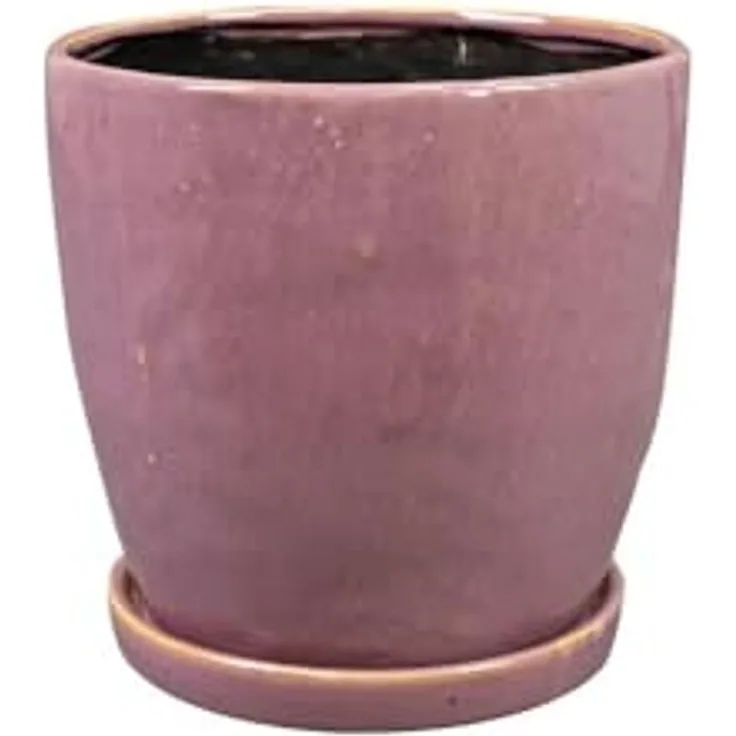 Ter Steege Blumentopf mit Untersetzer, Mauve-Lila, Durchmesser 20 cm, Höhe 19 cm