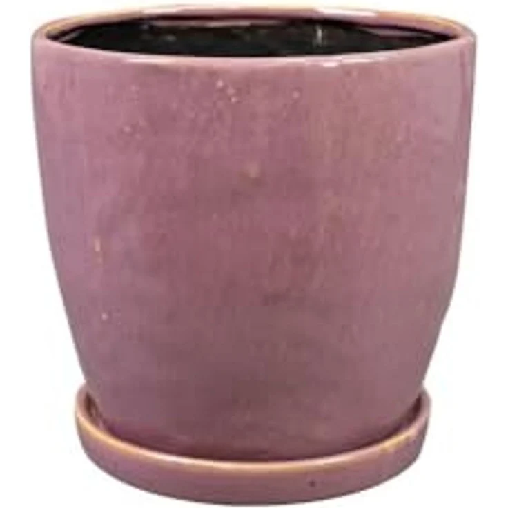 Ter Steege Blumentopf mit Untersetzer, Mauve-Lila, Durchmesser 20 cm, Höhe 19 cm