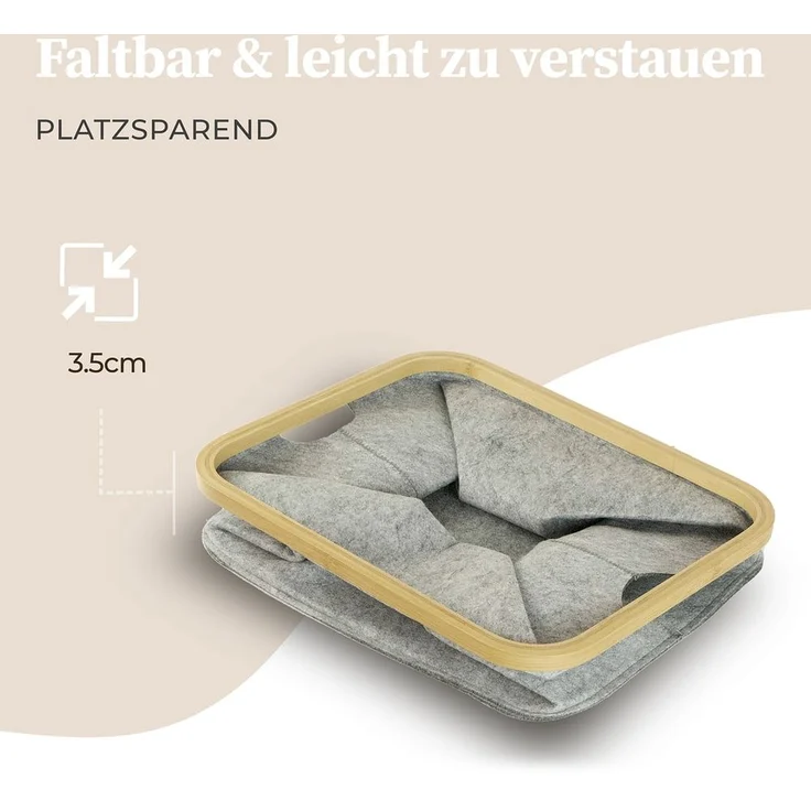 HENNEZ Aufbewahrungskorb 40l kompatibler Korb aus Filz für IKEA KALLAX Regal Box, Korb zur Holz Aufbewahrung klein grau – Bild 7