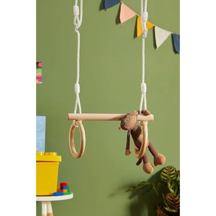 small foot 11909 - Trapez mit Turnringen, 2in1 Schaukel, Holz – Bild 7