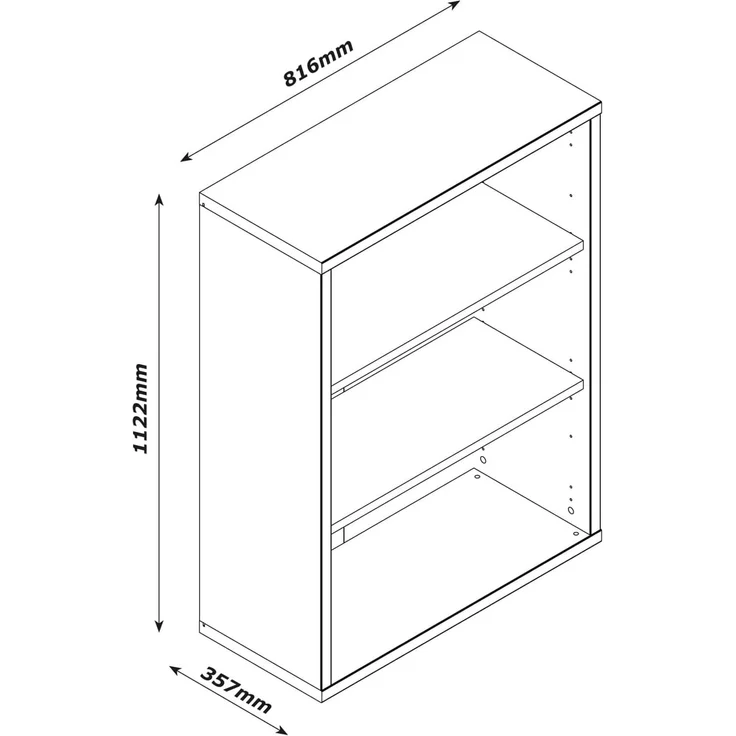 Regal Design-Office / Disegno, Holzwerkstoff, Holzfarben, 81 x 119 x 35 cm – Bild 2