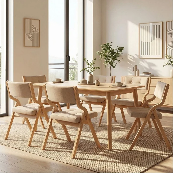 TLGREEN Klappstuhl,Küchenstuhl mit gepolstertem Sitz, (6 St), ergonomisch, platzsparend, rutschfest & stabil – Bild 1