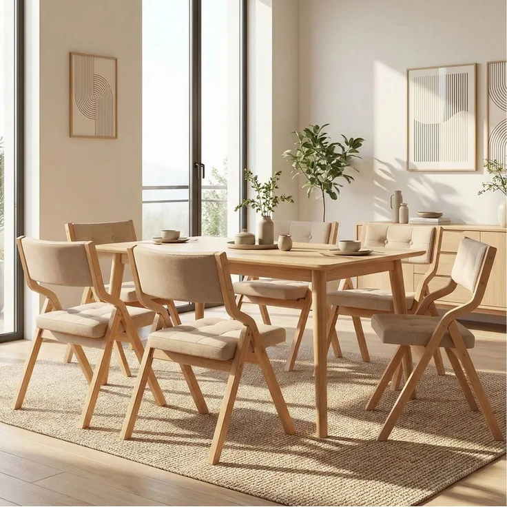 TLGREEN Klappstuhl,Küchenstuhl mit gepolstertem Sitz, (6 St), ergonomisch, platzsparend, rutschfest & stabil