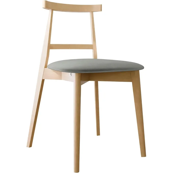 Esszimmerstuhl Hazren, Stuhl aus Buchenholz für Küche, Restaurant (Buche / Magic Velvet 2217)