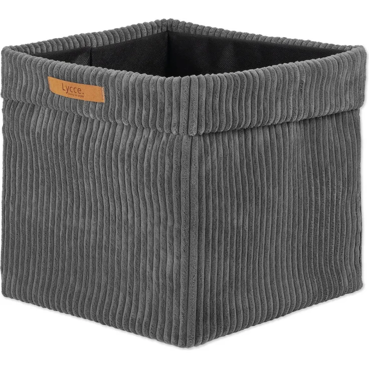 Lycce faltbare Aufbewahrungsbox - Cord, passend für Kallax Regal, abnehmbarer Bezug, robust, formstabil Grau 31x33x33cm – Bild 1