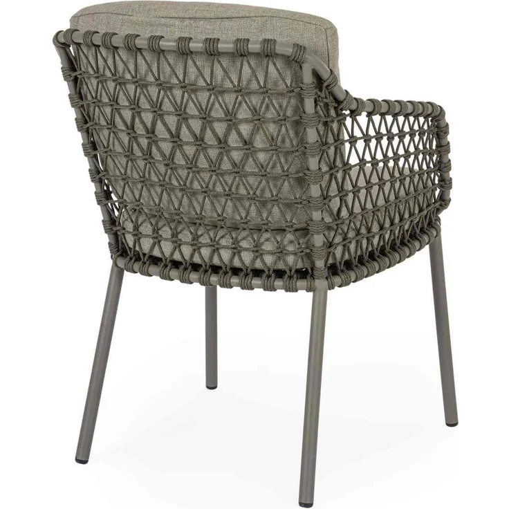 Gartenstuhl Ivissa aus Metall, modern gepolstert, Grün, wetterfestes Kissen, inkl. Armlehnen – Bild 7