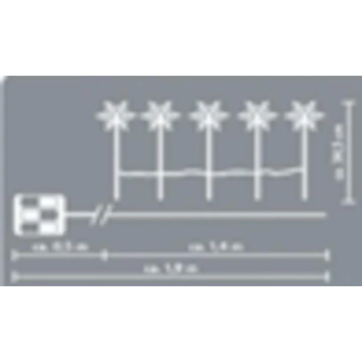 LED-Leuchtstäbe Schneeflocke 5er-Set warmweiß, IP44, Batterie mit Timer – Bild 4